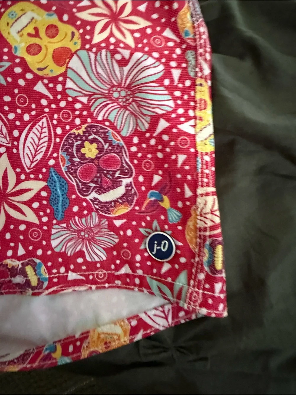 johnnie-O Pink Floral & Skull Print Men’s Swim Trunks